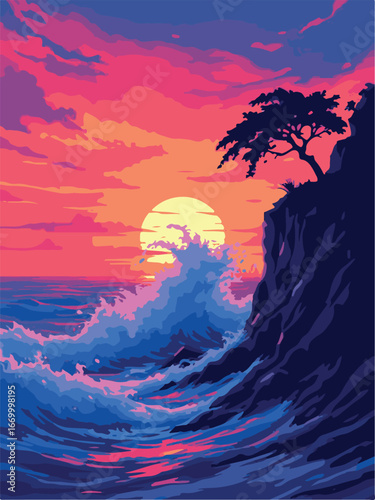 sunset over the sea
