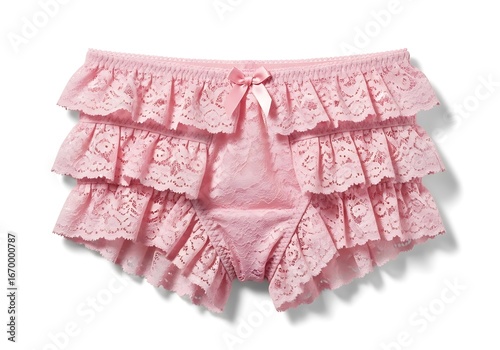 Pink lace panties with ruffles