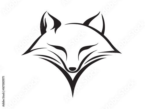 Stylish Wild Fox Icon with Elegant Minimal Contemporary Line Illustration