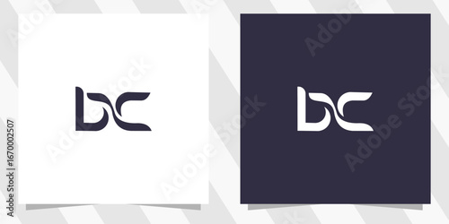 letter bc cb logo design vector