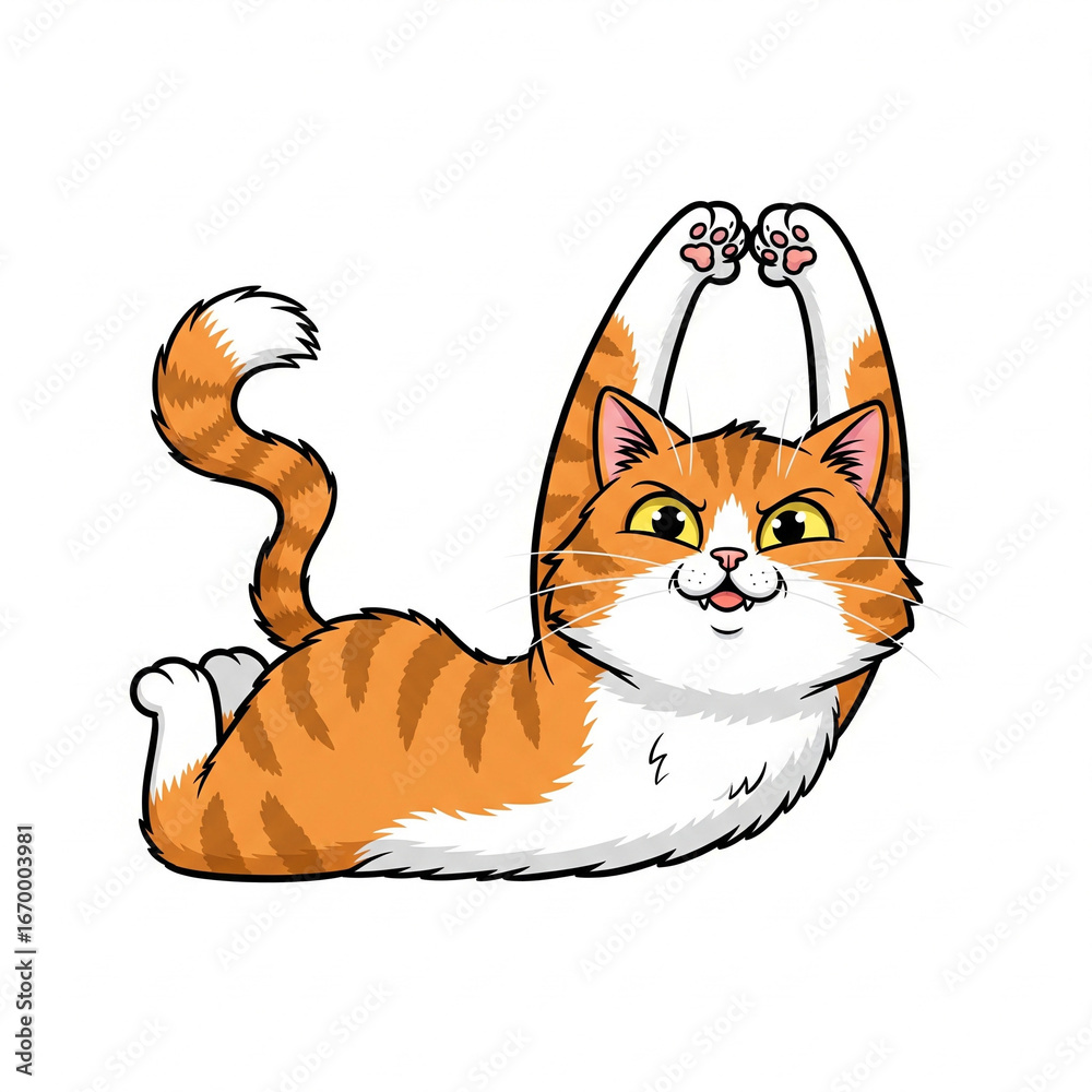 Fototapeta premium Cat Yoga Pose