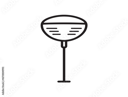 Golf Club and Ball Icon in Clean Contemporary Minimal Vector Artwork