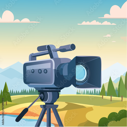 Video camera icon vector