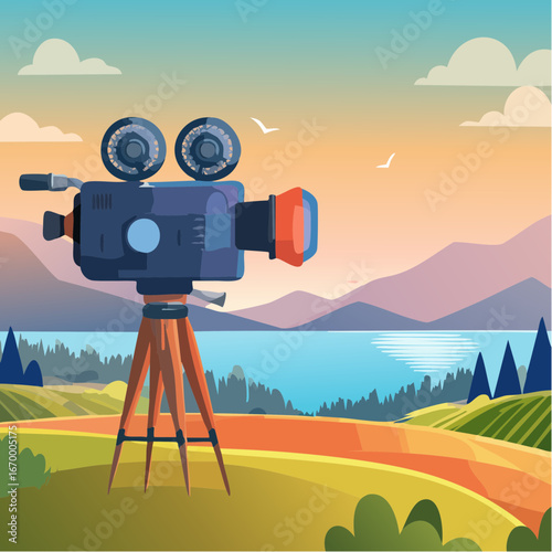 Video camera icon vector