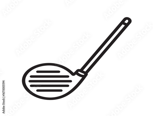 Elegant Golfing Icon with Sporty Clean Minimal Line Illustration Style