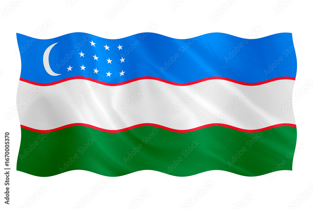 Naklejka premium Digital composite. Flag of Uzbekistan 1st of September is Uzbek independence day