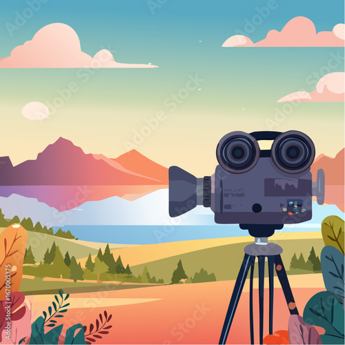 Video camera icon vector