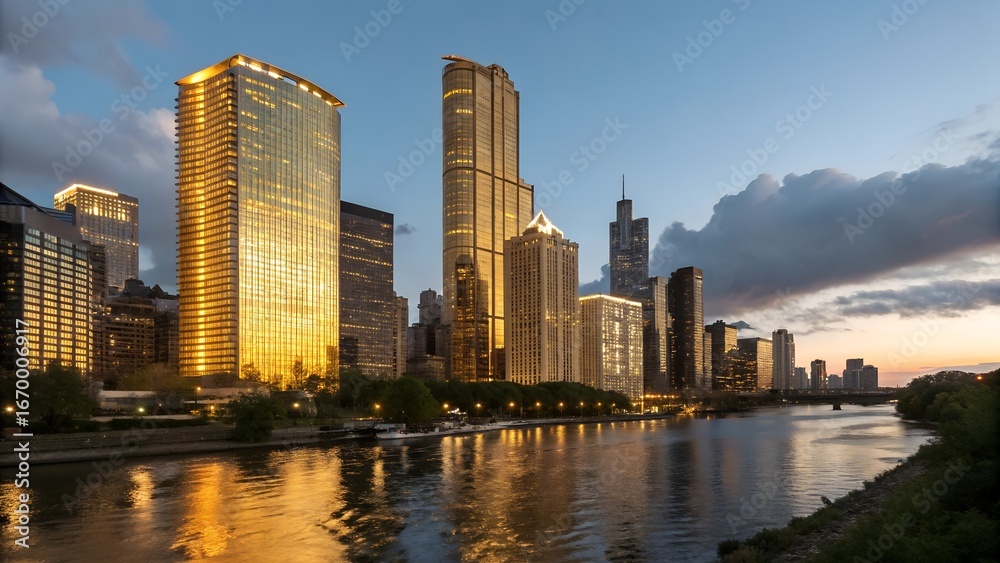 Fototapeta premium gold city skyline