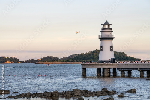 Love Post Office Lighthouse, a famous tourist attraction in Zhuhai, Guangdong, China