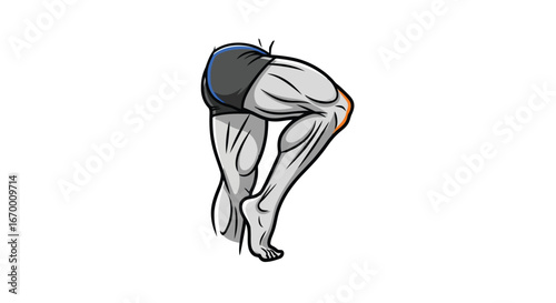Illustration of muscular legs in shorts