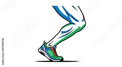 Leg and running shoe for fitness and exercise