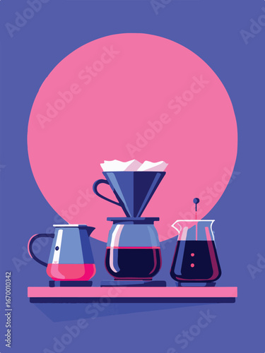 Modern Coffee Machine with Hot Cup of Coffee
