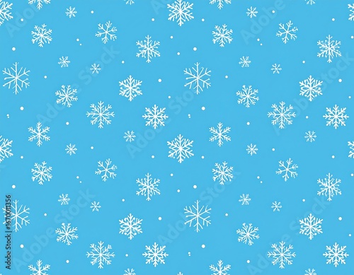 Simple snowflake pattern on light blue