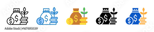Investment multiple style icons set design vector illustration. 