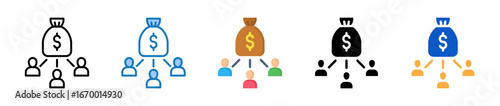 Mutual Fund multiple style icons set design vector illustration. 