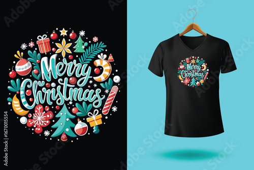 Christmas typography T shirt Design, Christmas is the most wonderful time