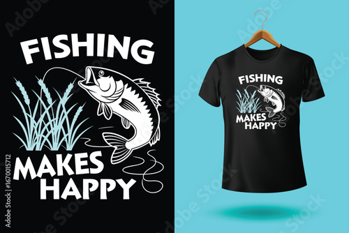 fishing t-shirt design, fishing vector typography t-shirt design.