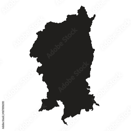 Kyoto, Japan Map Black Silhouette Vector