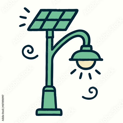 Sustainable solar street lighting for a brighter future, an essential ESG step reducing emissions and contributing to a cleaner environment through energy recycling