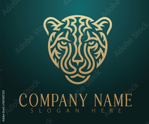 An illustration of a cheetah head logo. 