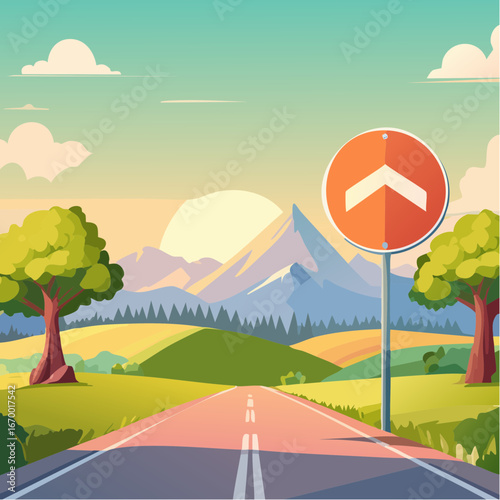 Traffic Sign Indicating Relaxation and Stress Levels, Informative Graphic, Modern Design, Urban Environment.