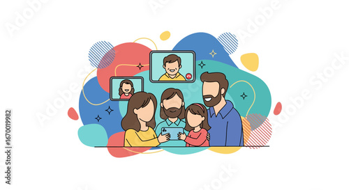 Family video call connection happy togetherness modern lifestyle