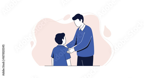 Father comforting son, support, care, family, relationship