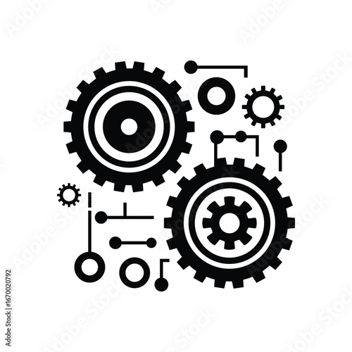 Double Gear Business Mechanism Symbol