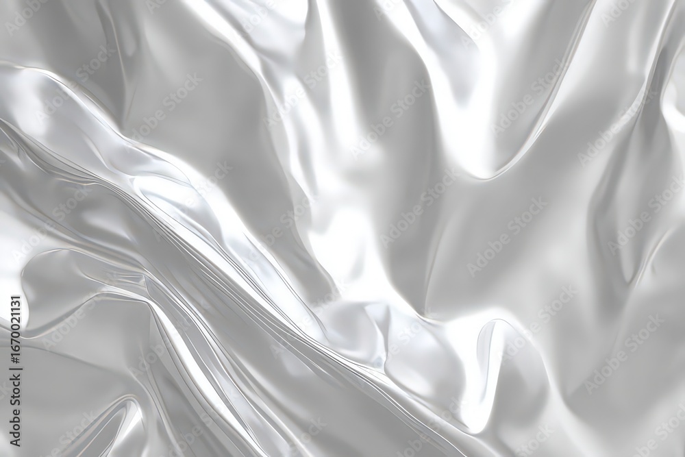 Obraz premium Smooth Silver Fabric Texture With Wrinkles