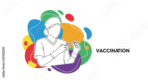 Healthcare worker administering vaccination, medical concept