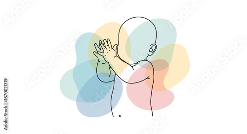 Hidden face outline style concept minimal art