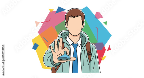 Man rejecting smartphone, digital detox, modern lifestyle