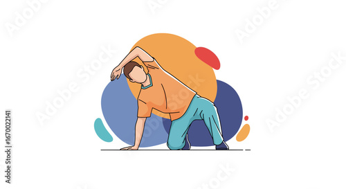 Man stretching exercise fitness workout active lifestyle
