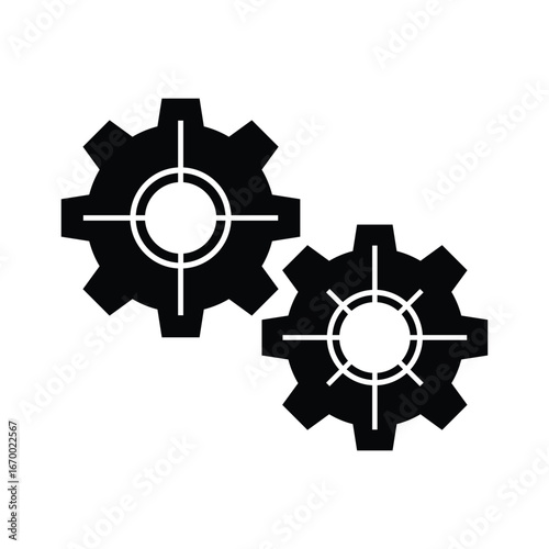 Double Gear Business Mechanism Symbol