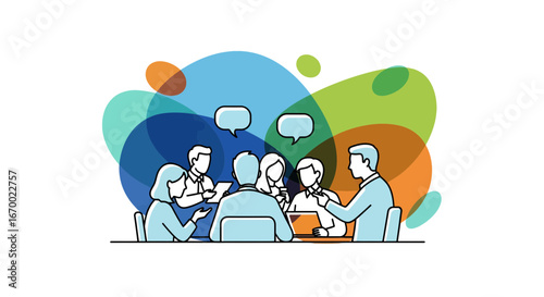 Meeting discussion teamwork collaboration business professionals