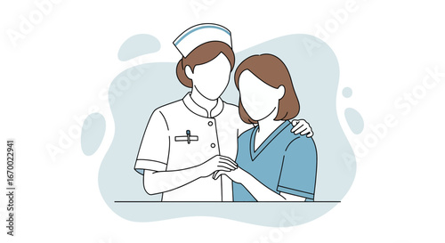 Nurse comforting patient healthcare support empathy care