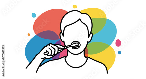 Person brushing teeth, oral hygiene, dental care