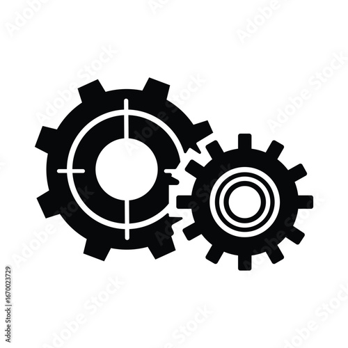 Double Gear Business Mechanism Symbol