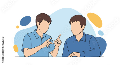 Two men discussing, conversation, debate, meeting, communication