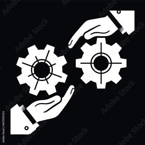 Double Gear Business Mechanism Symbol