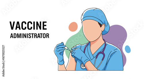 Vaccine administrator giving injection medical healthcare