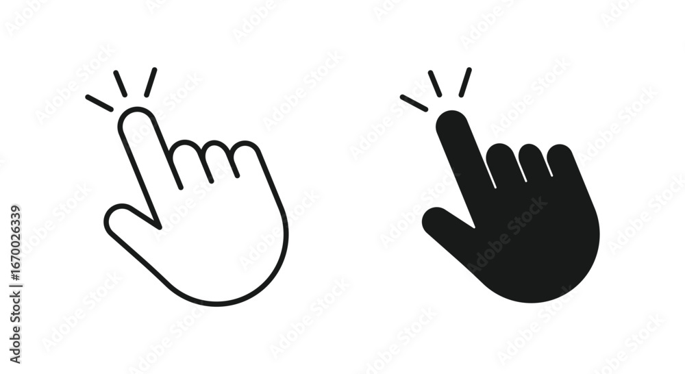 Obraz premium hand clicks icon set. pointer icon vector illustration.
