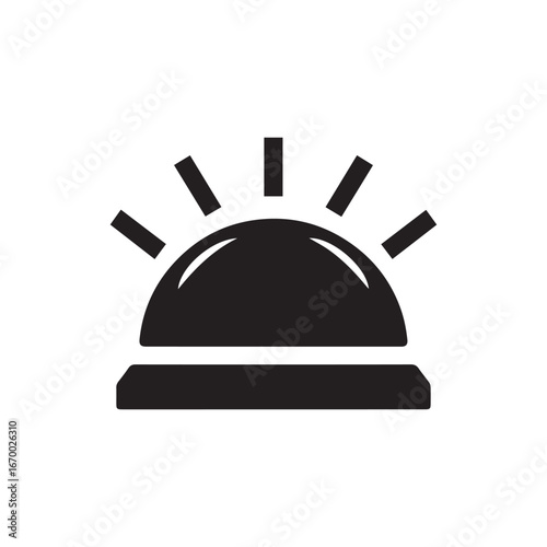 Flashing Siren or Alarm Light Icon for Emergency and Security Concepts