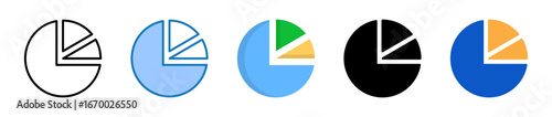 Pie Chart multiple style icons set design vector illustration. 