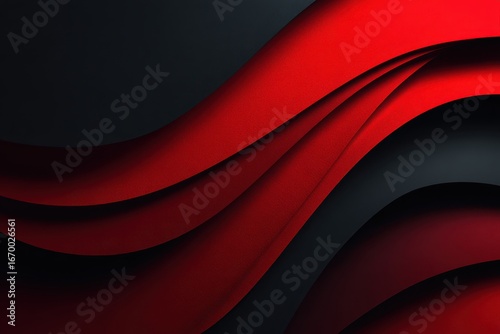 Modern background with flowing red and dark gray wavy shapes. Use this eye-catching graphic as a web banner or presentation backdrop.