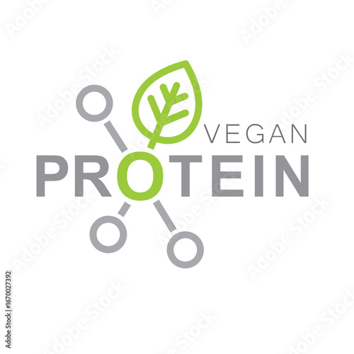 Vegan protein food product icon logo badge symbol.