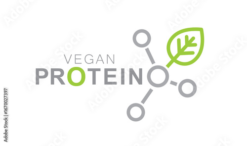 Vegan protein food product icon logo badge symbol.