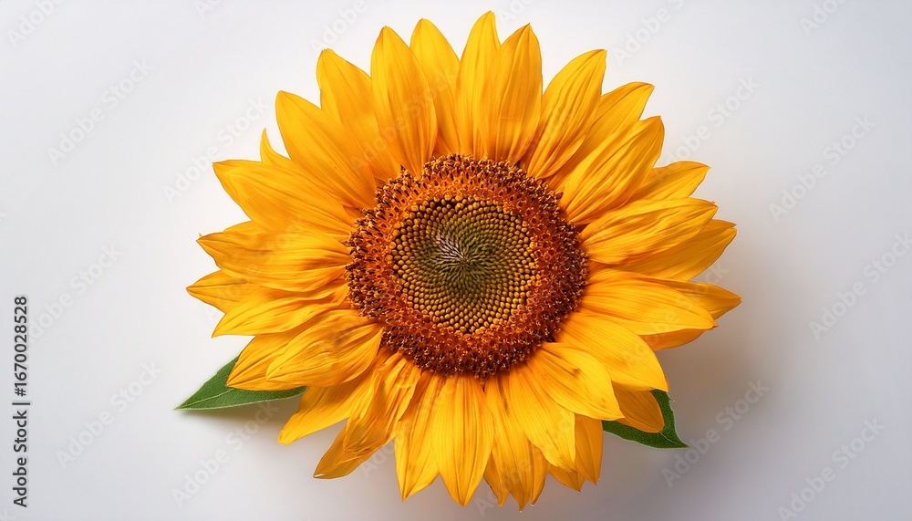 Obraz premium close up of a vibrant yellow sunflower with detailed petals and seeds glowing warmly against a softly blurred golden background evoking warmth and tranquility