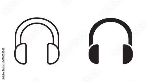 Headset icon set. Vector illustration.