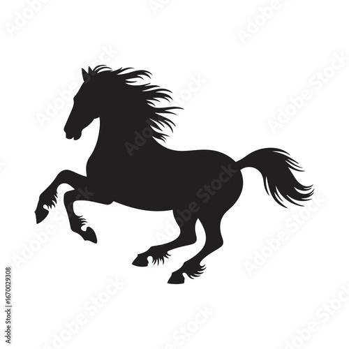This is a clean, simple silhouette of a horse in a running pose.